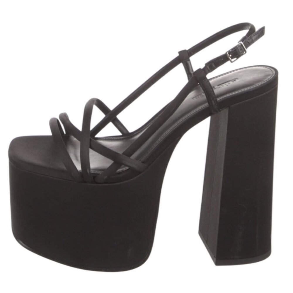 Cult Gaia Moriah Platform High Block Heel Sandal Black Size 7 New In Box - Picture 2 of 16